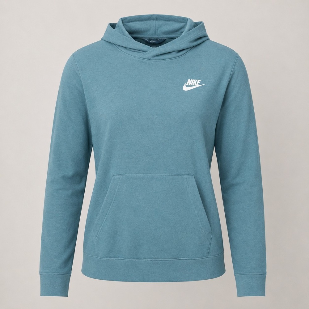 Nike Club Fleece Cowl Neck Pullover Women's Teal Aqua Athleisure Hoodie Size L